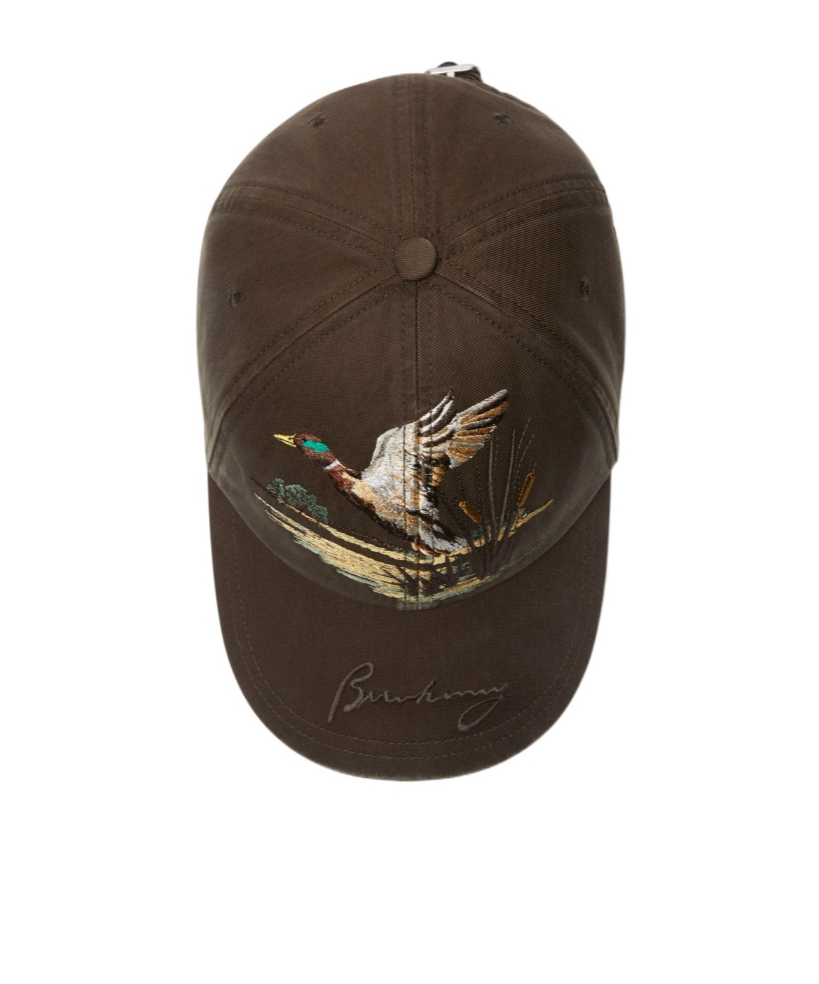 Burberry Brown Duck Gabardine Baseball Cap In Black