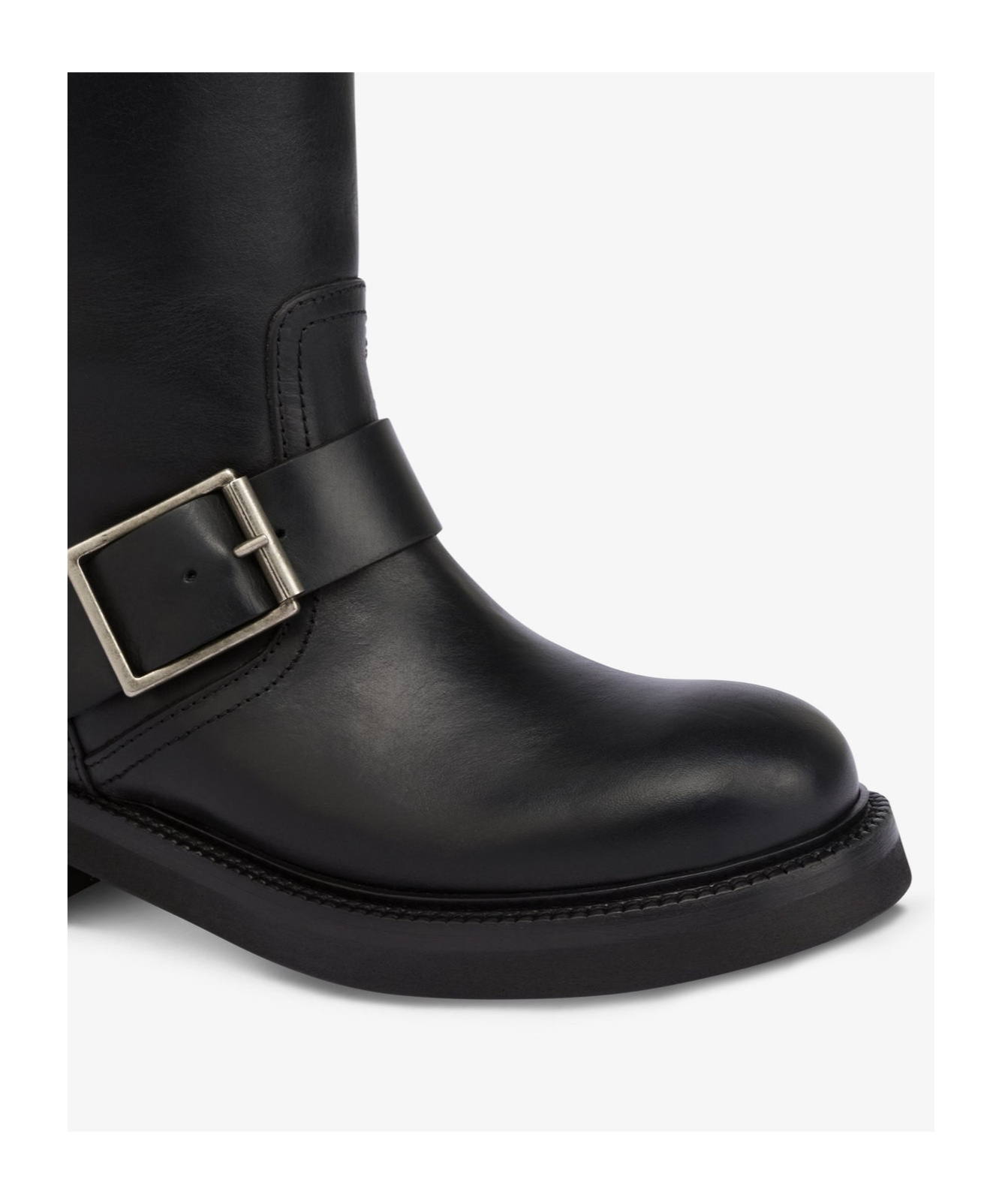 Paris Texas Detroit Leather Buckle Moto Boots In Black