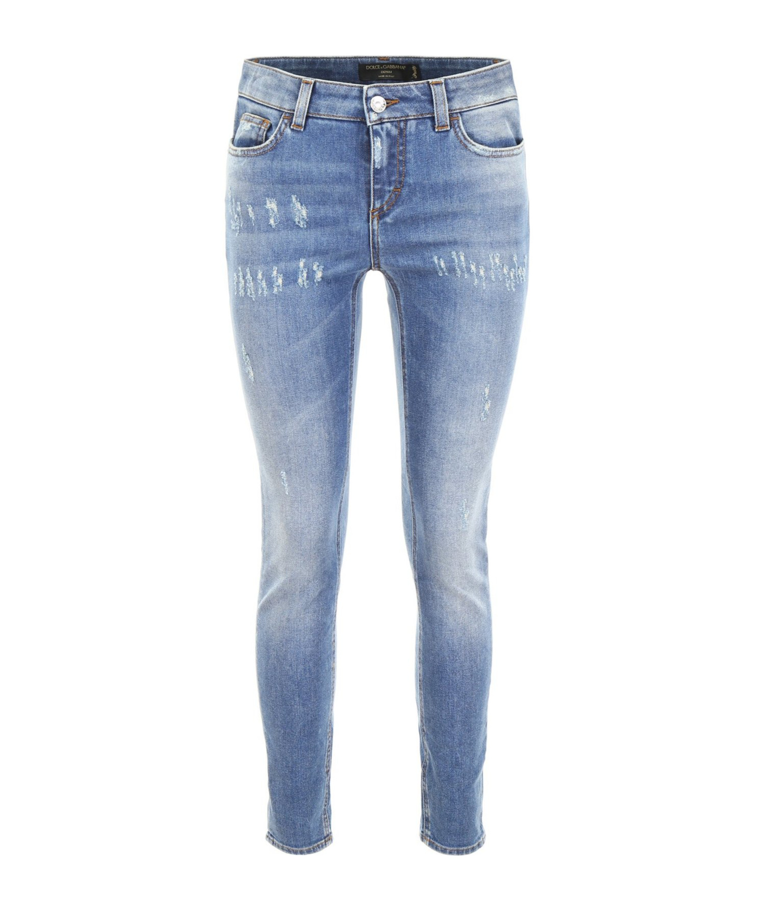 Shop Dolce & Gabbana Faded Skinny Jeans In Blue