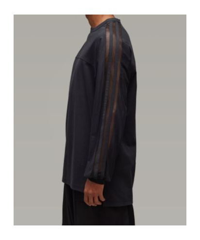 Y-3 Black Mesh Stripes Long Sleeve T-shirt In Black