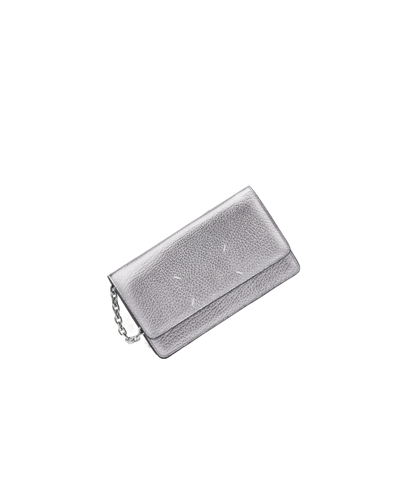 Shop Maison Margiela Four Stitches Chain-strap Wallet In Gray