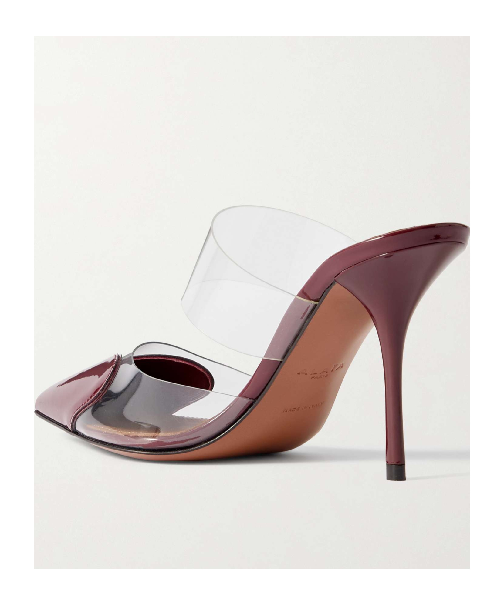 Alaïa Le Caur 90 Patent Leather And Pu Mules In White