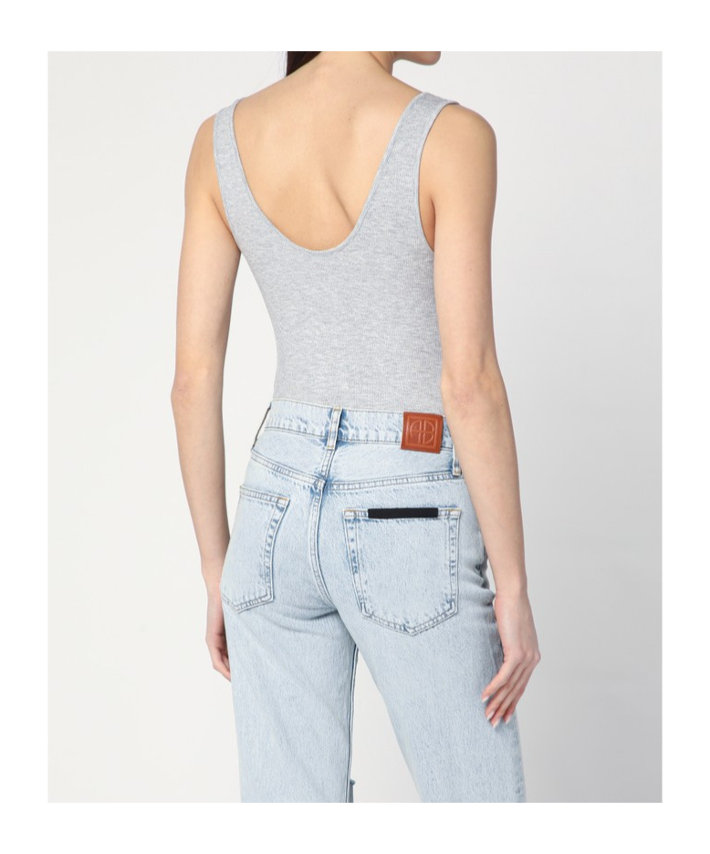 Shop Anine Bing Ginny Bodysuit In Grey