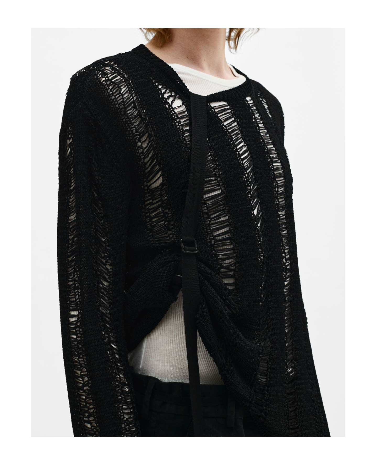 Ann Demeulemeester Balder Trapezoidal Stitch Oversized Sweater In Black