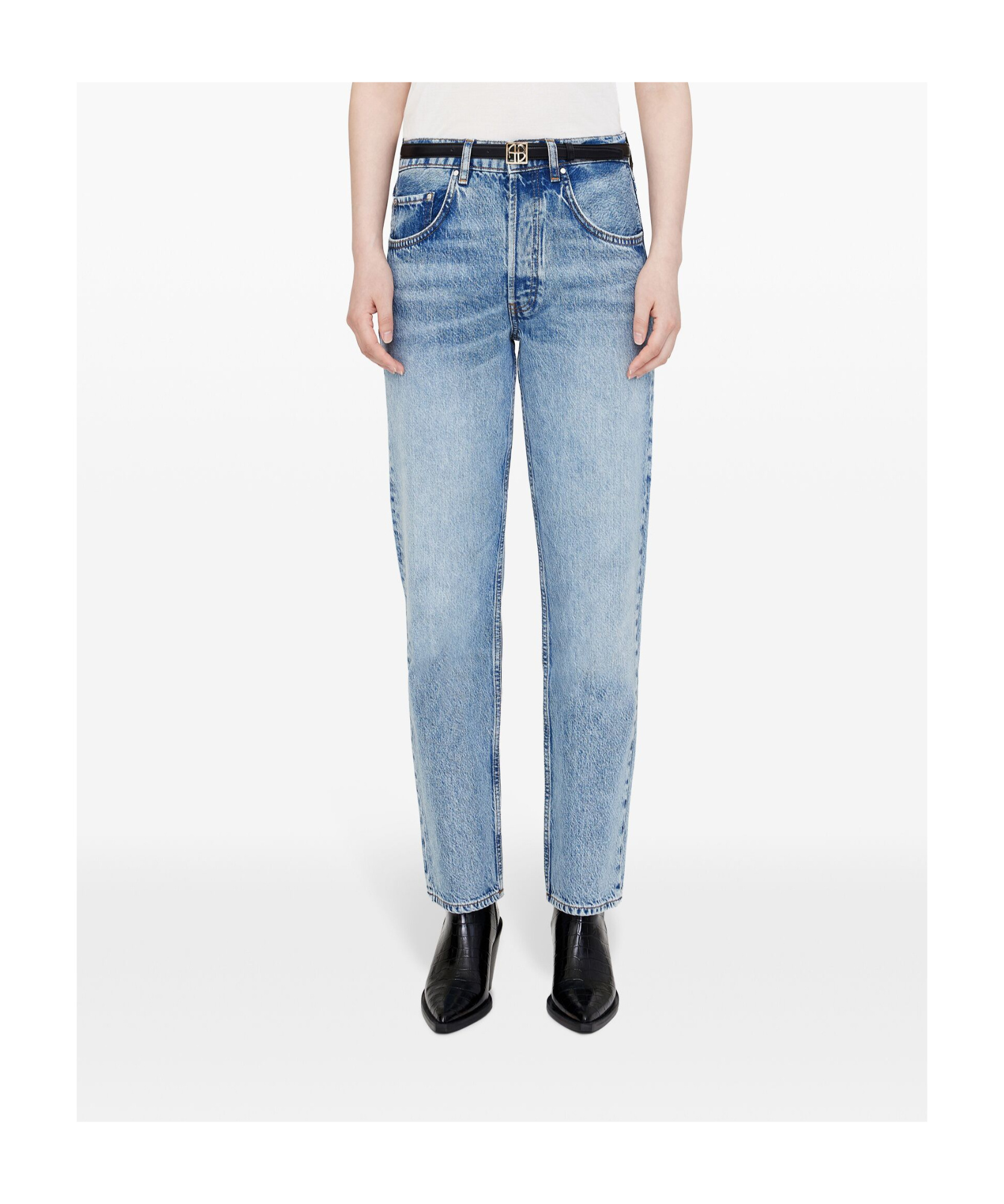 Anine Bing Benson Jeans In Blue