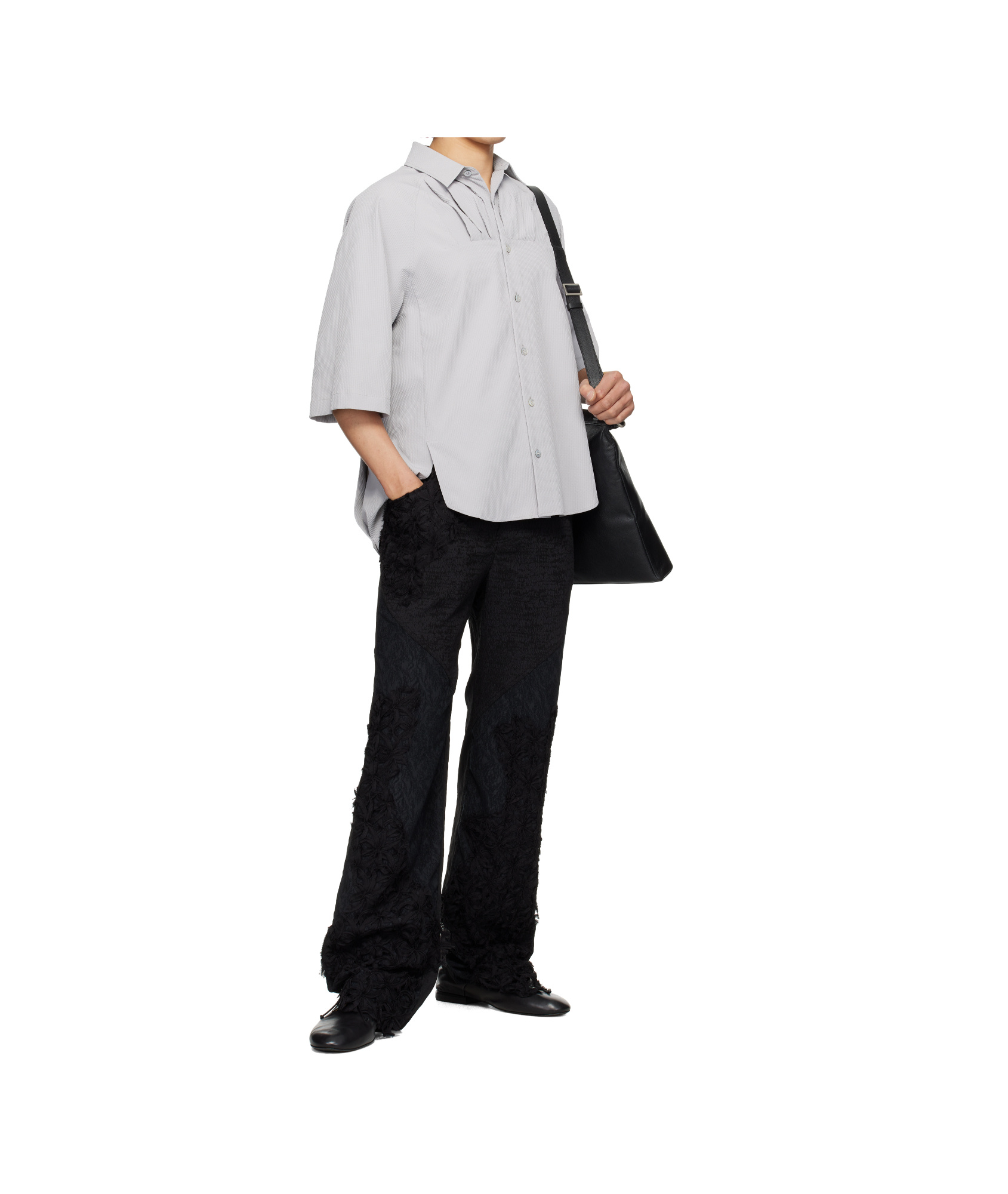 Ader Error Plain Woven Shirt In Grey