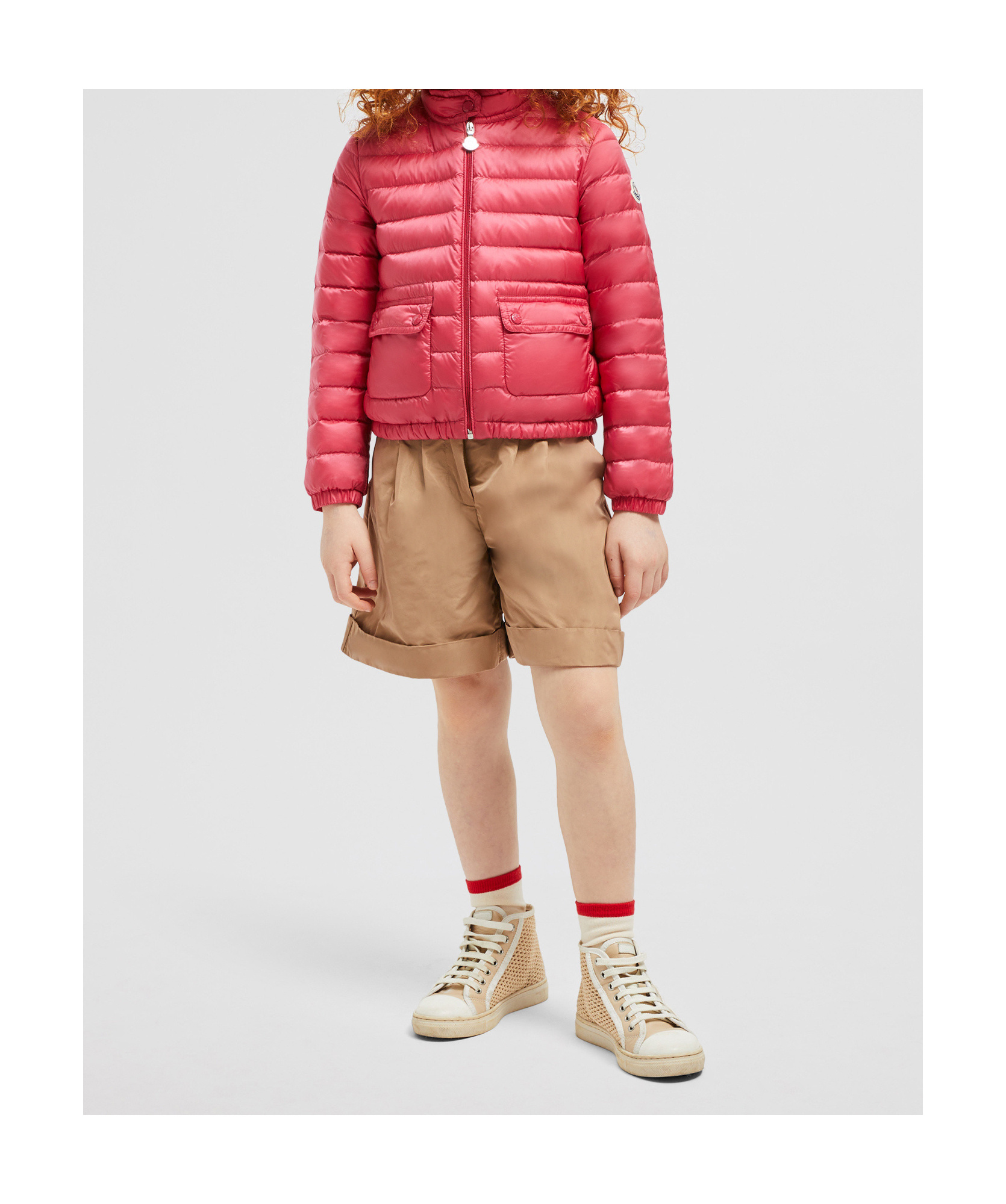 Moncler Long-sleeved Down Jacket In Red