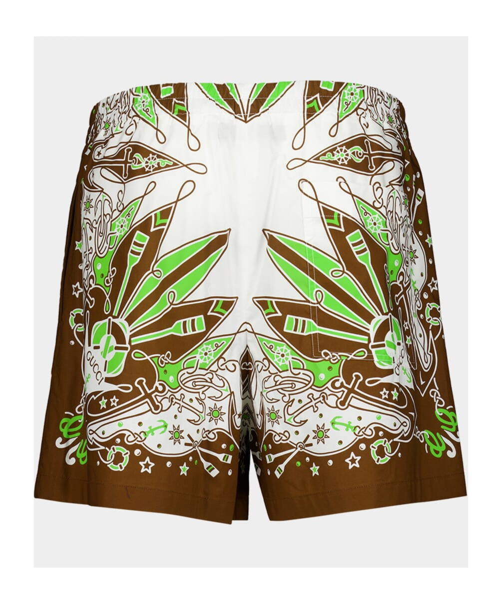 Gucci Bandana-print Poplin Shorts In Brown