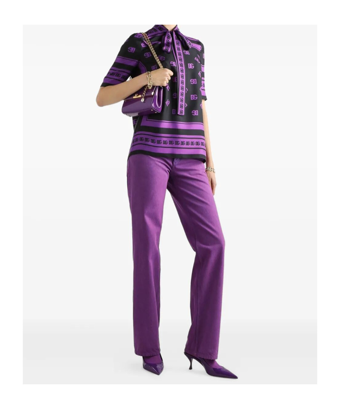 Dolce & Gabbana Five-pocket Straight Leg Jeans In Purple