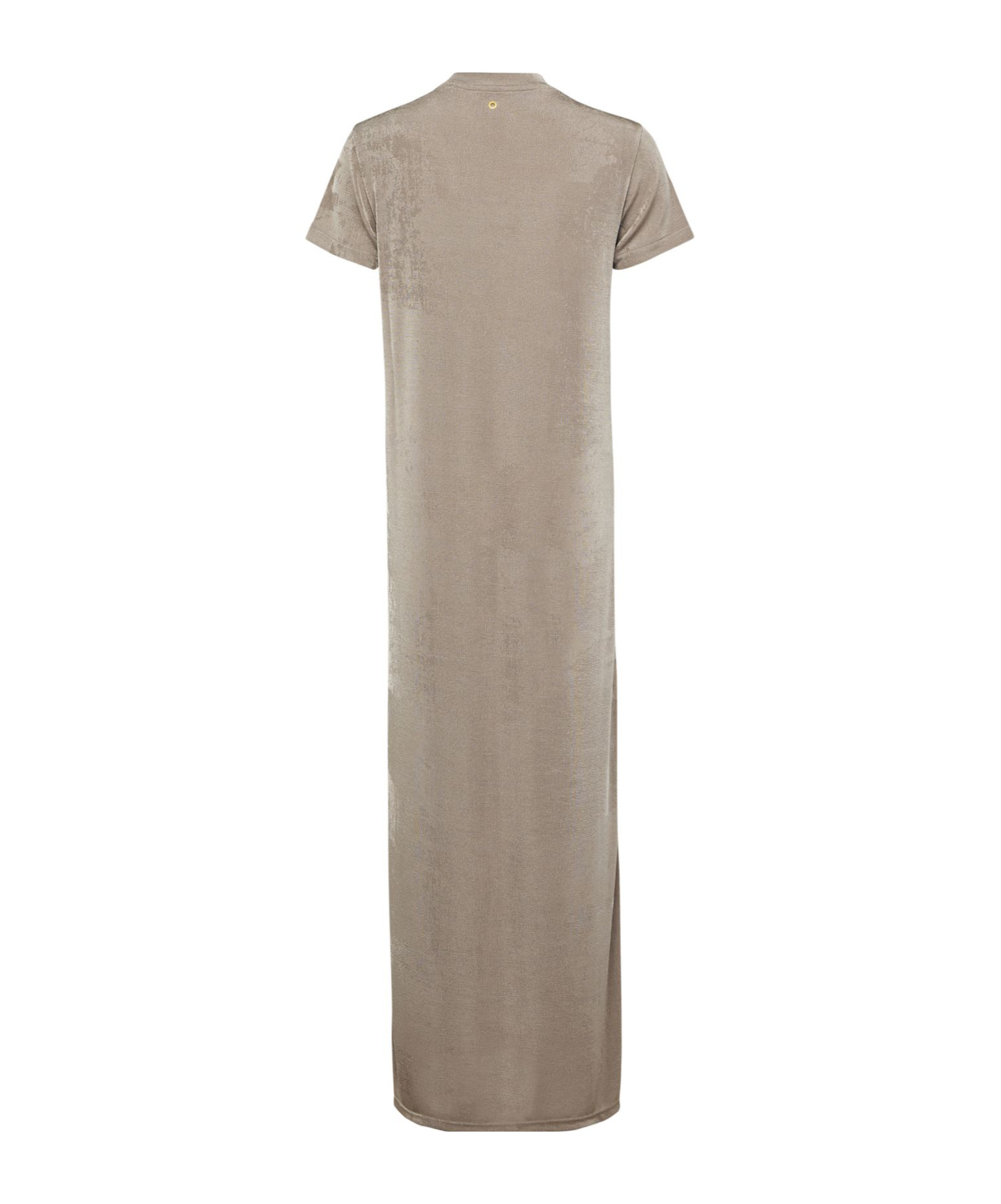 Ami Alexandre Mattiussi Ami Paris Rib Jersey Short Sleeve Long Dress In Nude