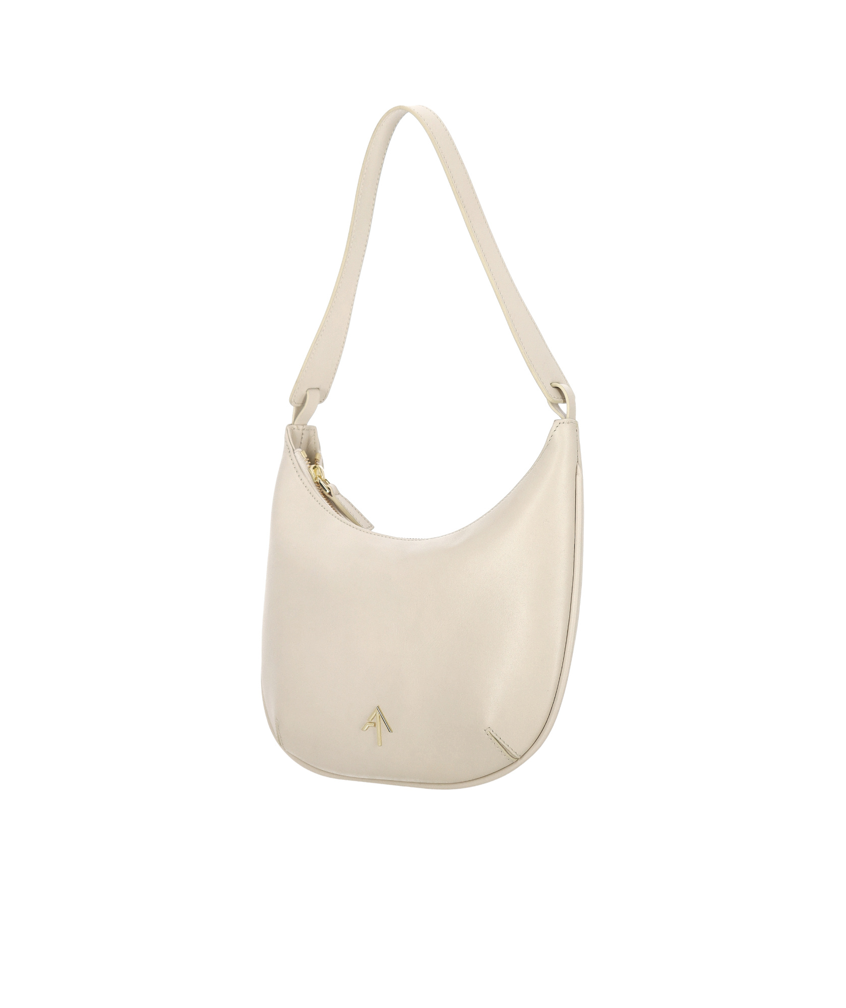 Manu Atelier Logo Shoulder Bag In Nude