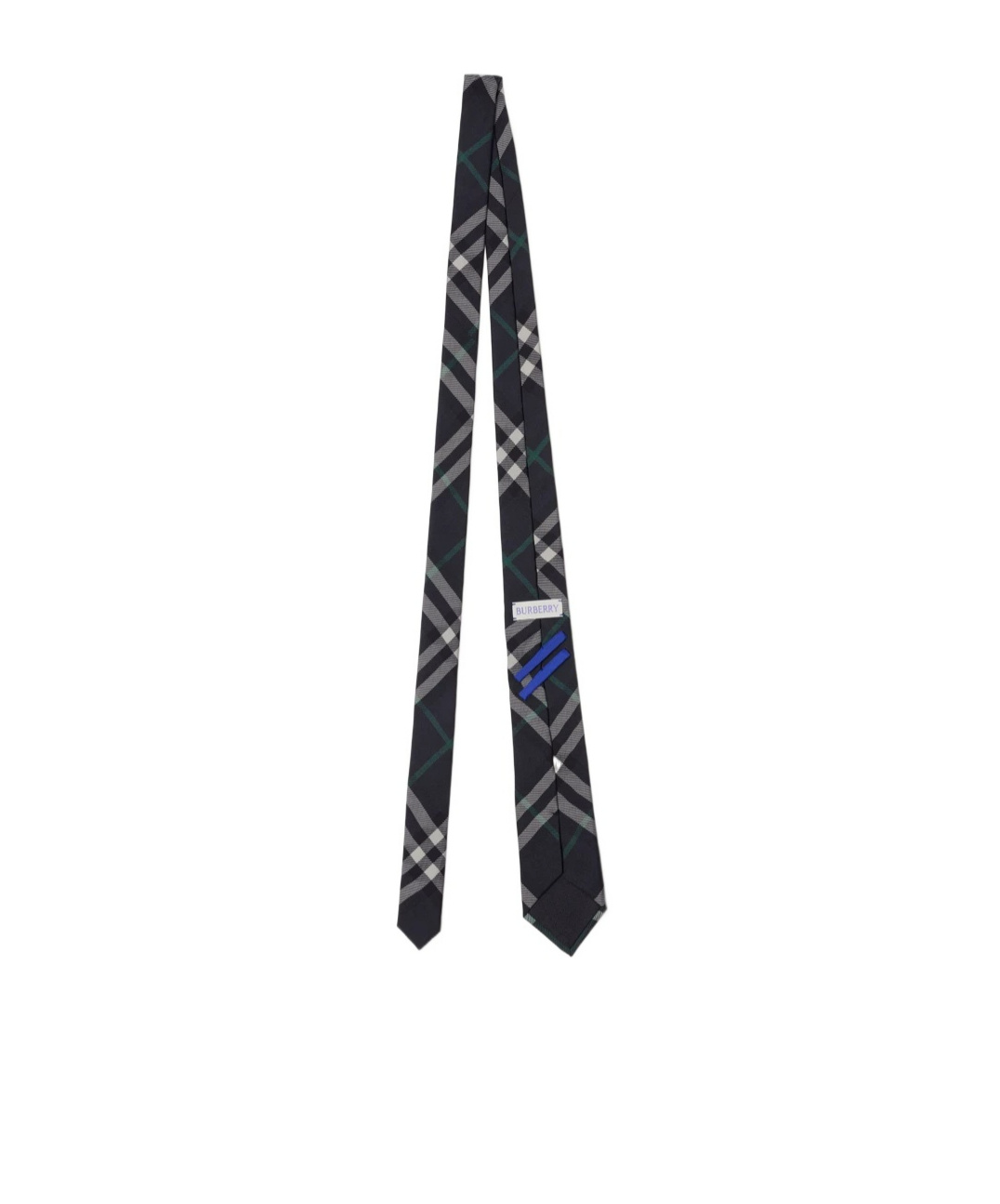Burberry Check Silk Tie In Black