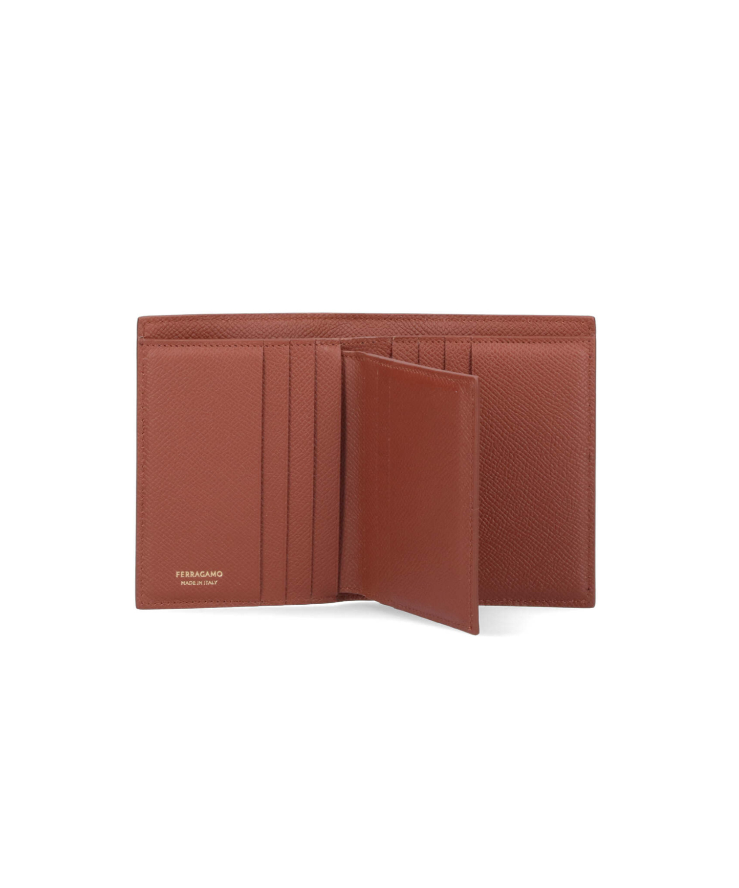 Ferragamo Bi-fold Wallet Gancini In Brown