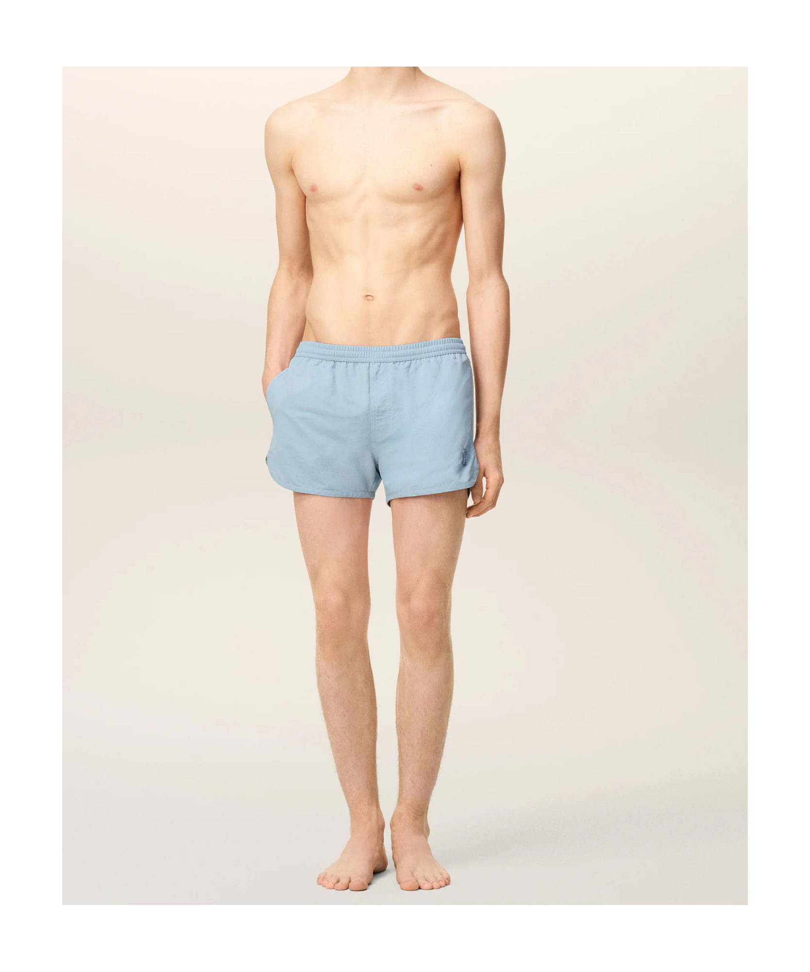 Ami Alexandre Mattiussi Logo-patch Swim Shorts In Blue
