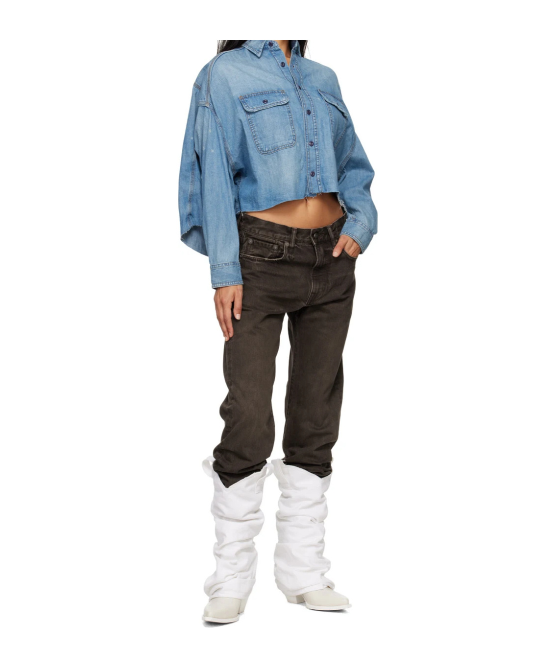 R13 Boyfriend Jeans Pants In Black