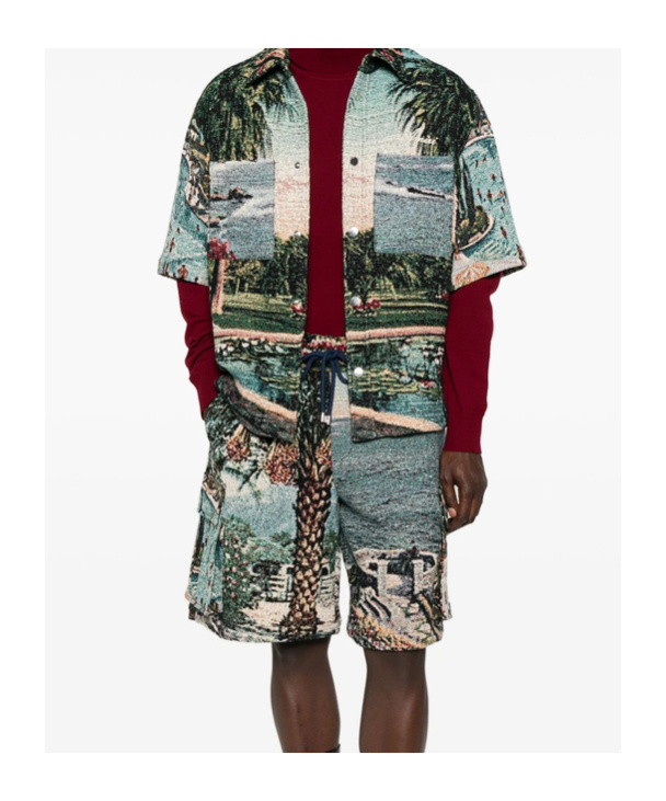 Amiri Short Sleeve Shirt In Blue
