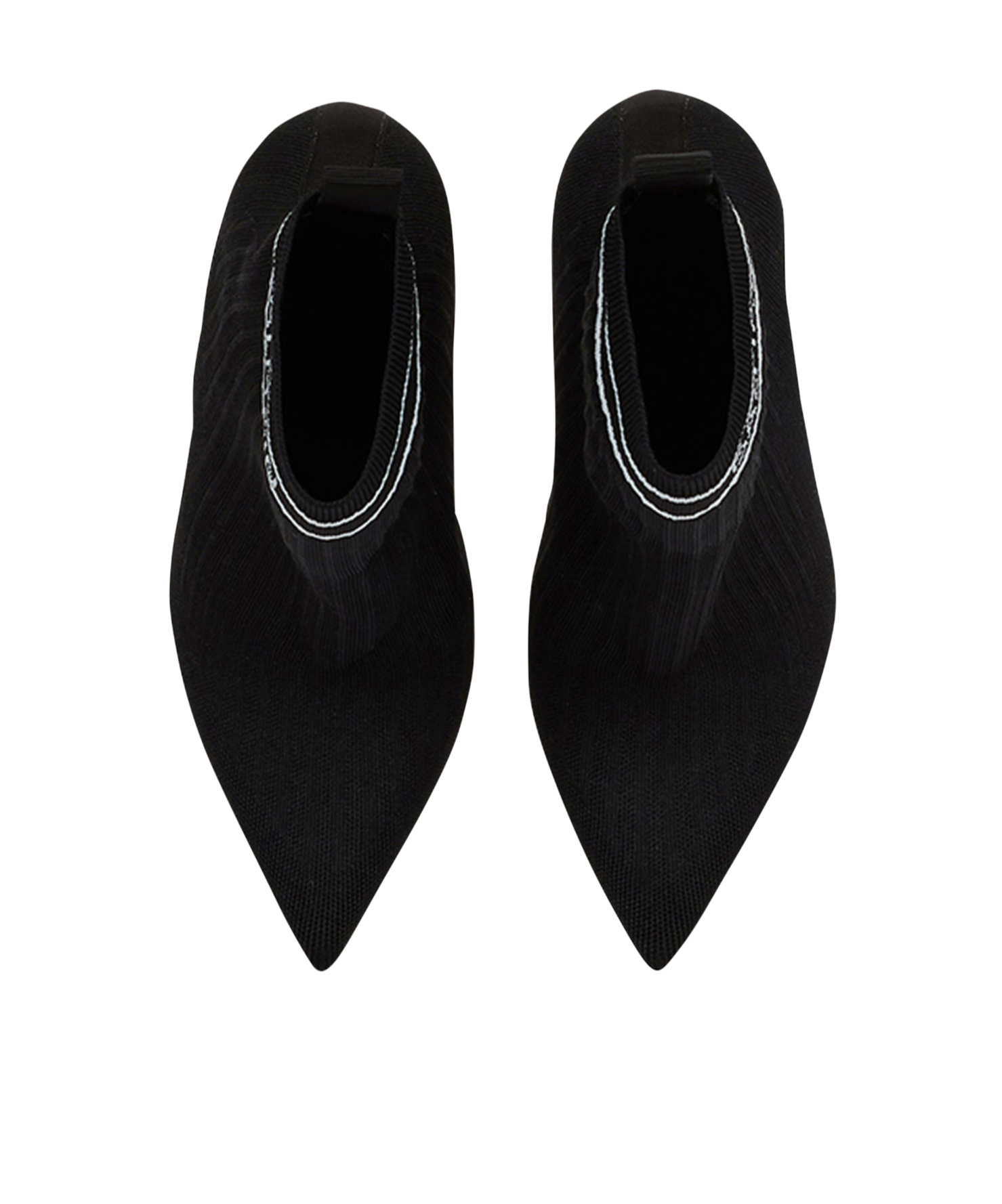 Balmain Skye Rib Pointed Short Boots In Black