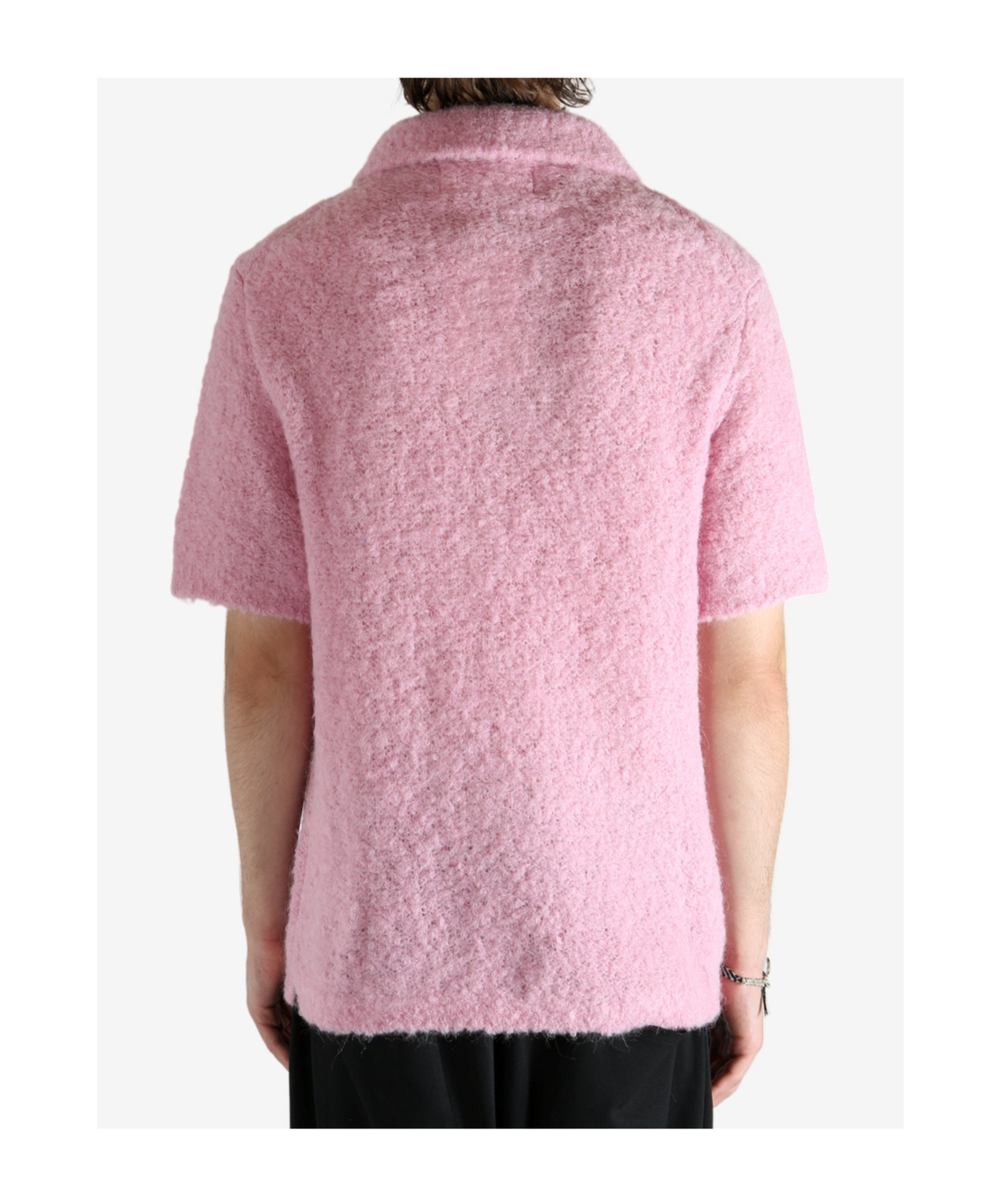 Erl Gender Inclusive Alpaca Blend Polo Sweater In Pink