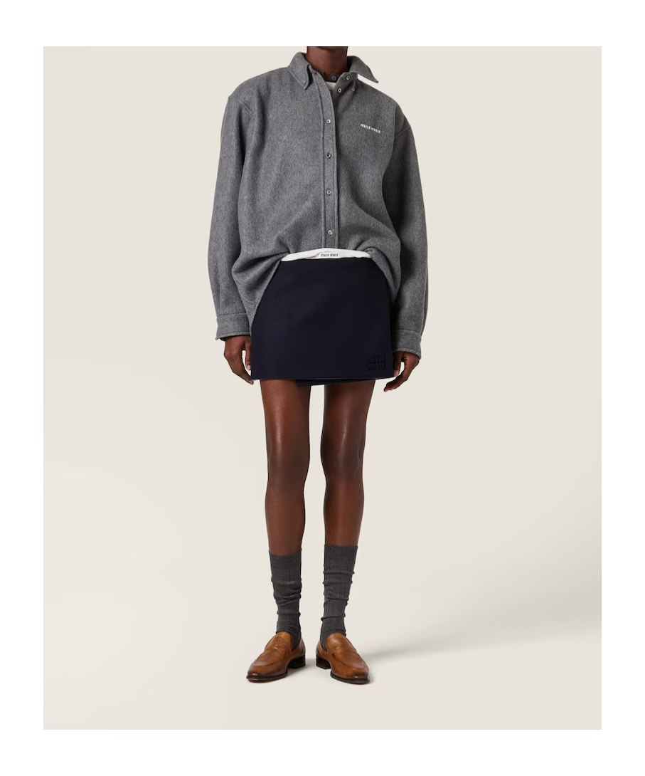 Miu Miu Fleece Shirt In Gray