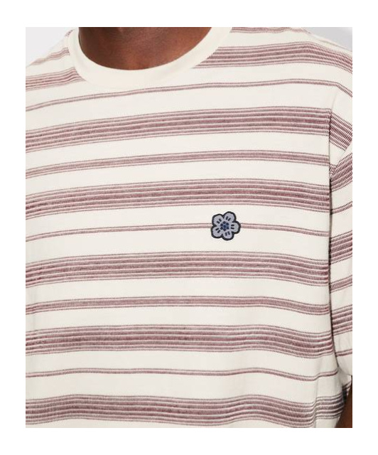 Kenzo 'boke Flower' Striped Embroidered T-shirt In Cotton In Brown