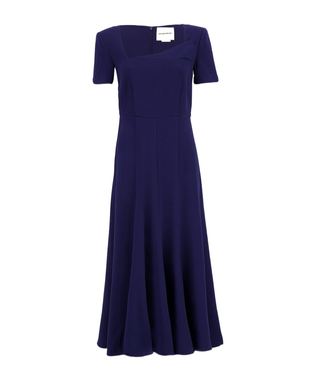 Roland Mouret Short Sleeve Wool Crepe Midi Dress