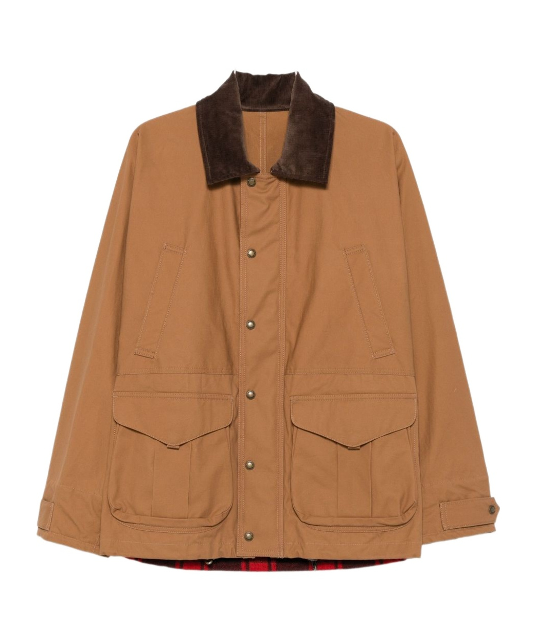Junya Watanabe Corduroy-collar Flap-pocket Jacket In Brown