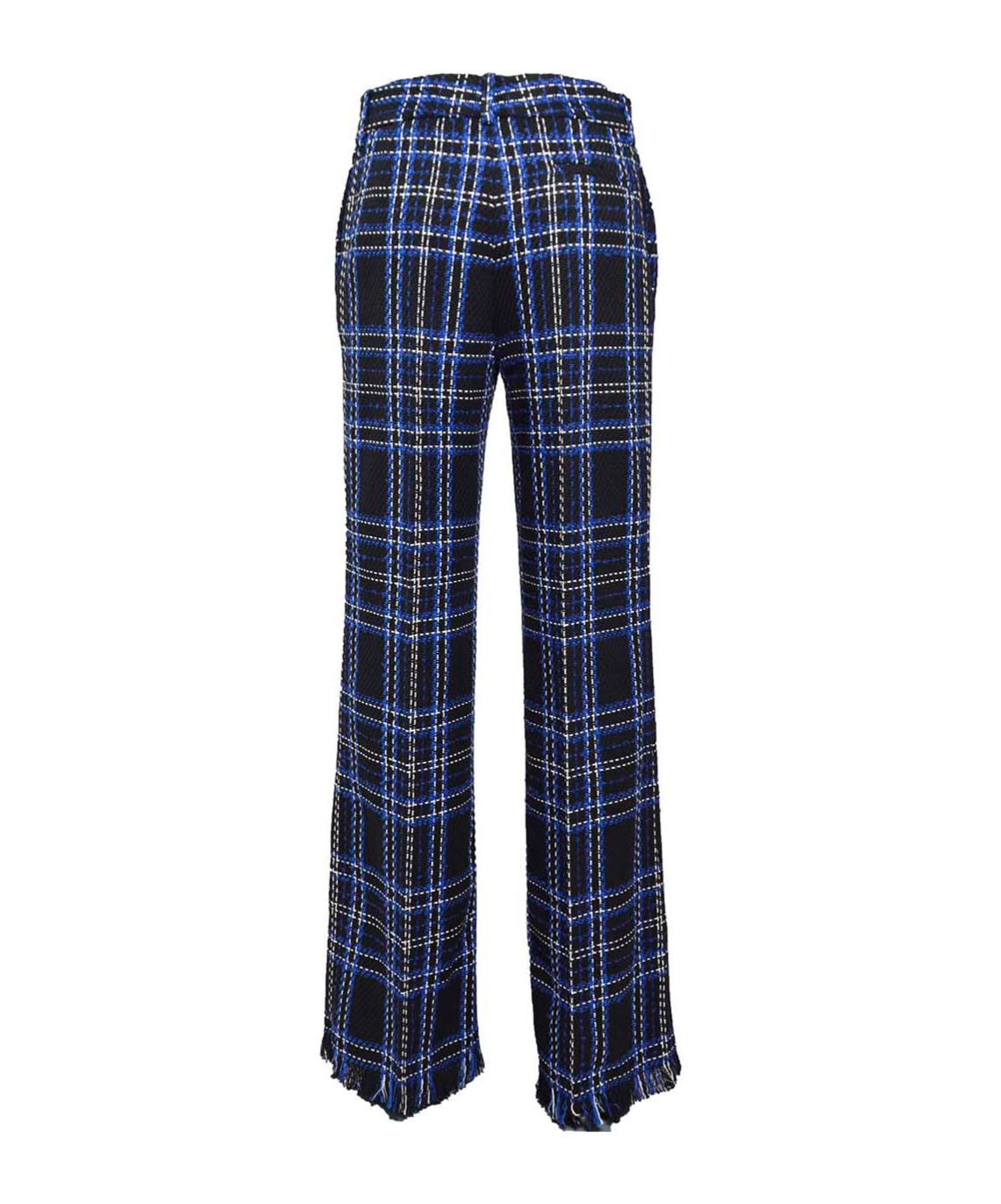 Msgm Checked-panel Cotton Trousers In Black