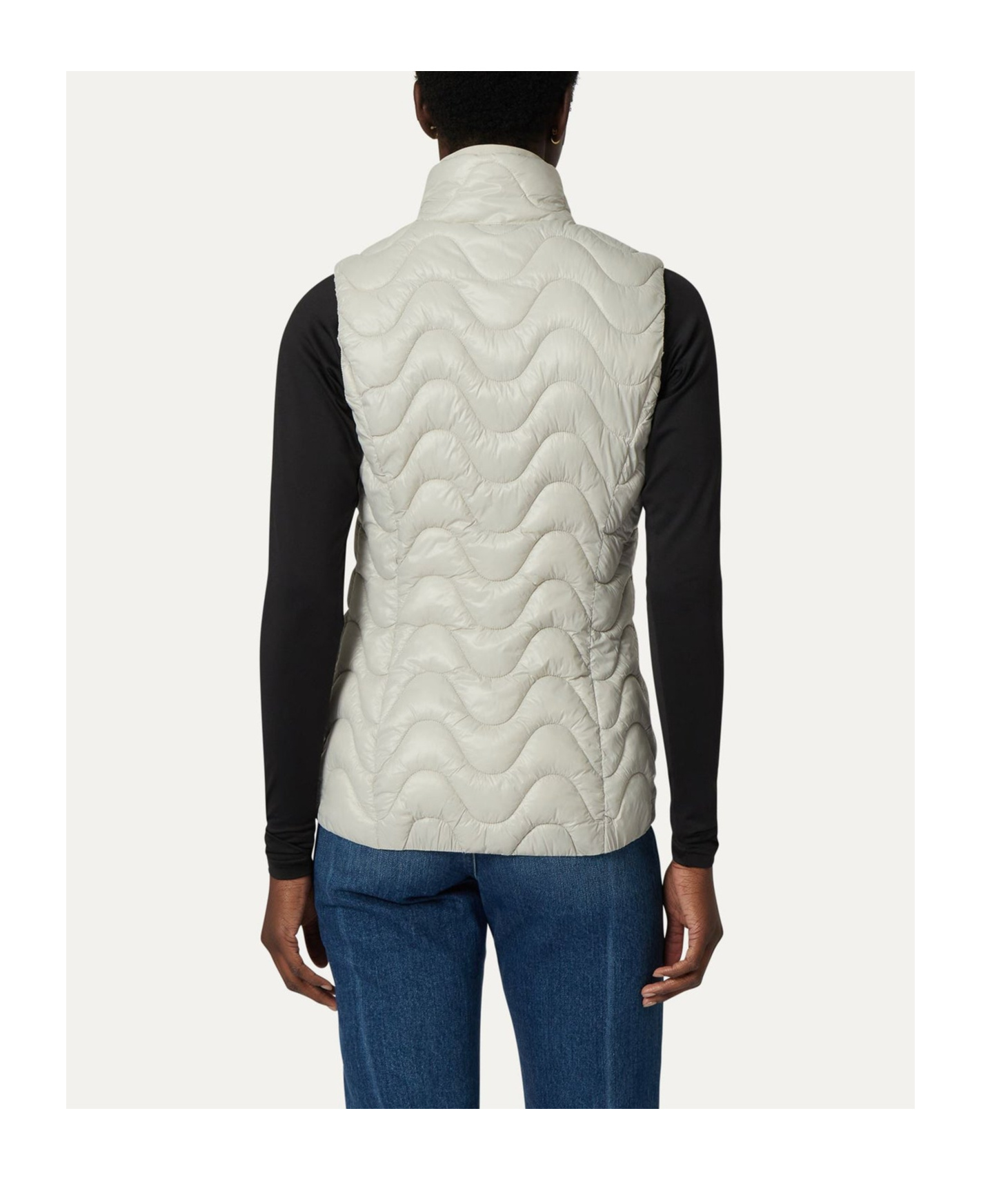 K-way Quilted Zipper Vest In White