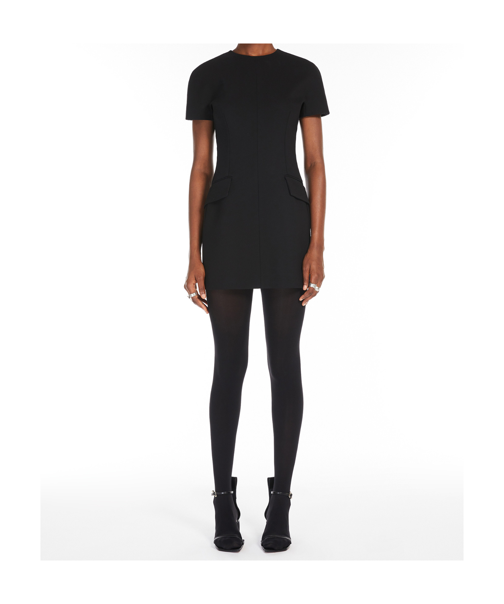 Sportmax Short-sleeved Mini Dress In Black