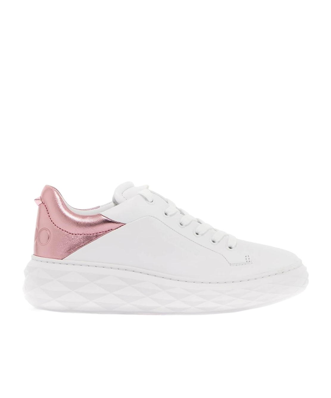 Shop Jimmy Choo Diamond Maxi Metallic-effect Sneakers In Pink