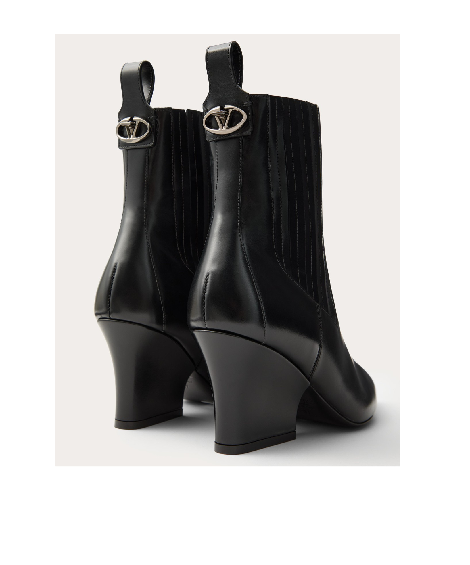 Shop Valentino Vlogo Lockette Beatle In Brushed Calfskin 75mm In Black