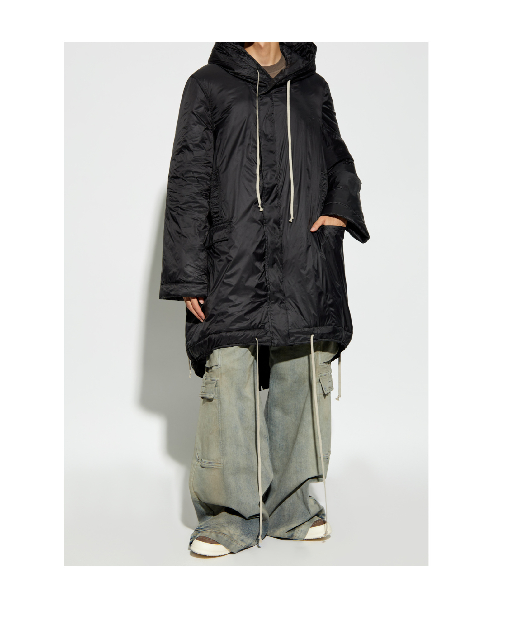 Rick Owens Drkshdw Drkshdw By Rick Owens Mid-length Black Recycled Polyamide Parka In Black