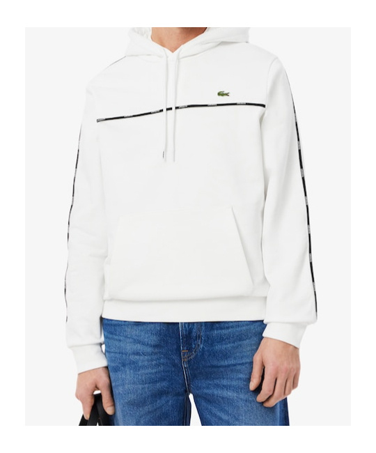 Lacoste Striped Sweatshirt In White