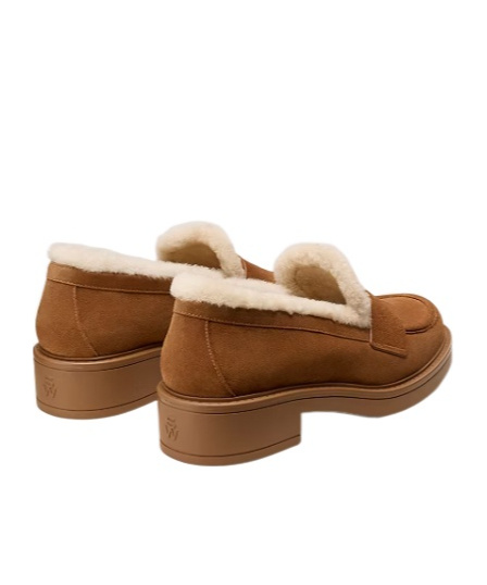 Stuart Weitzman Celia Lite Shearling Loafer In Brown