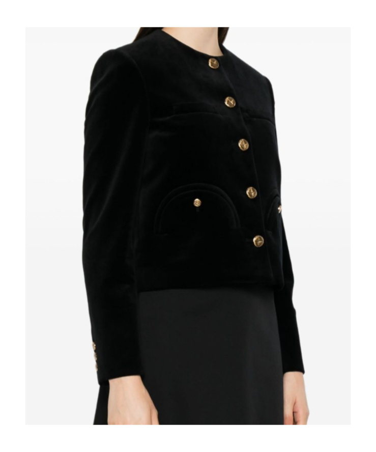 Blazé Milano Button-fastening Cotton-blend Jacket In Black
