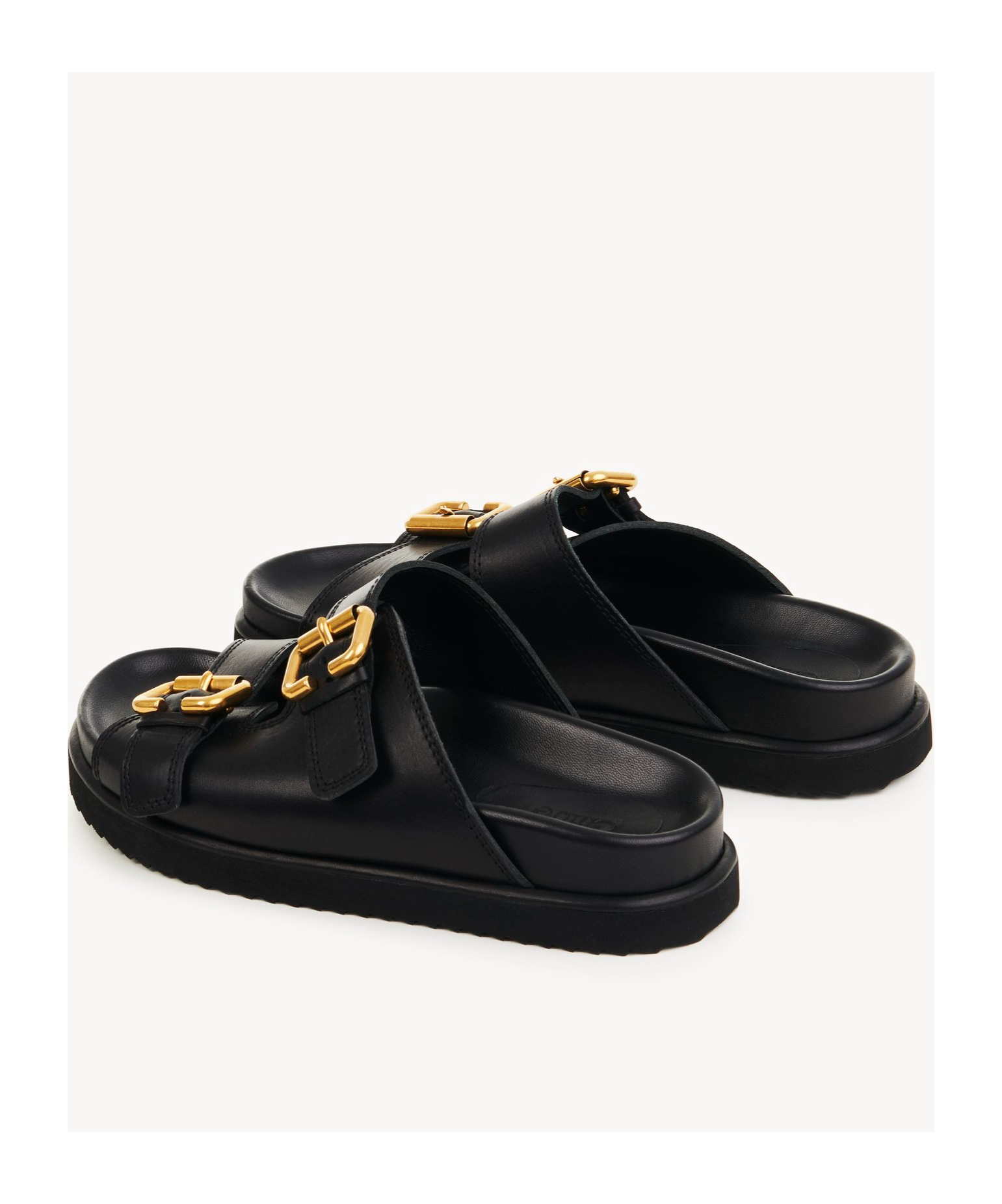 Chloé Womens Chloe Nil Double-strap Cowhide Mules In Black