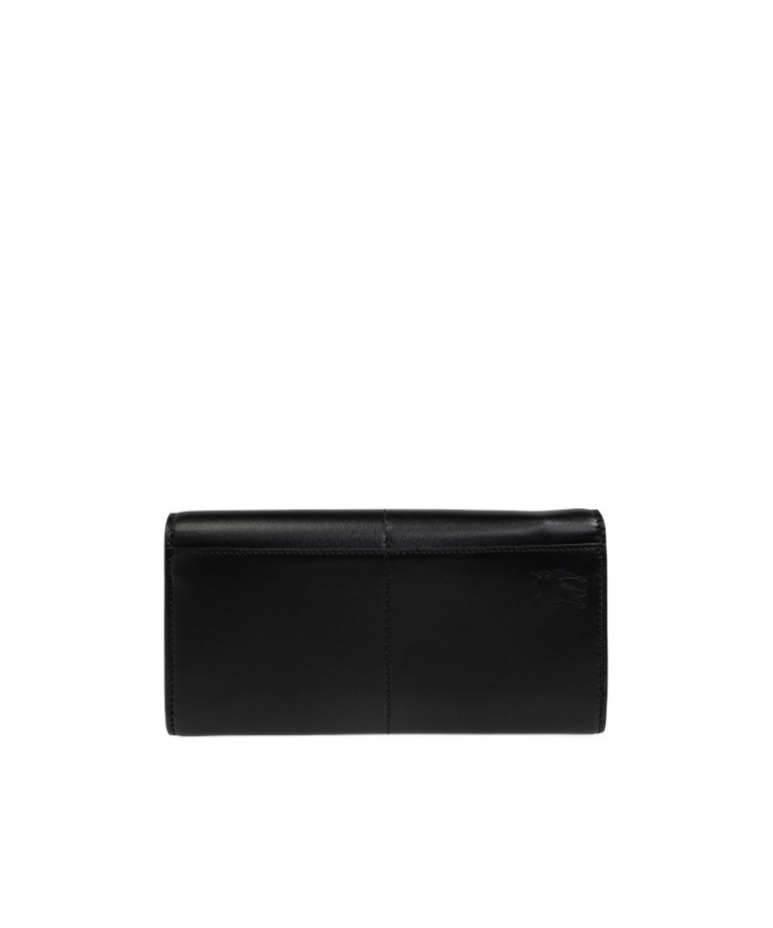 Burberry Logo-lettering Leather Wallet In Black
