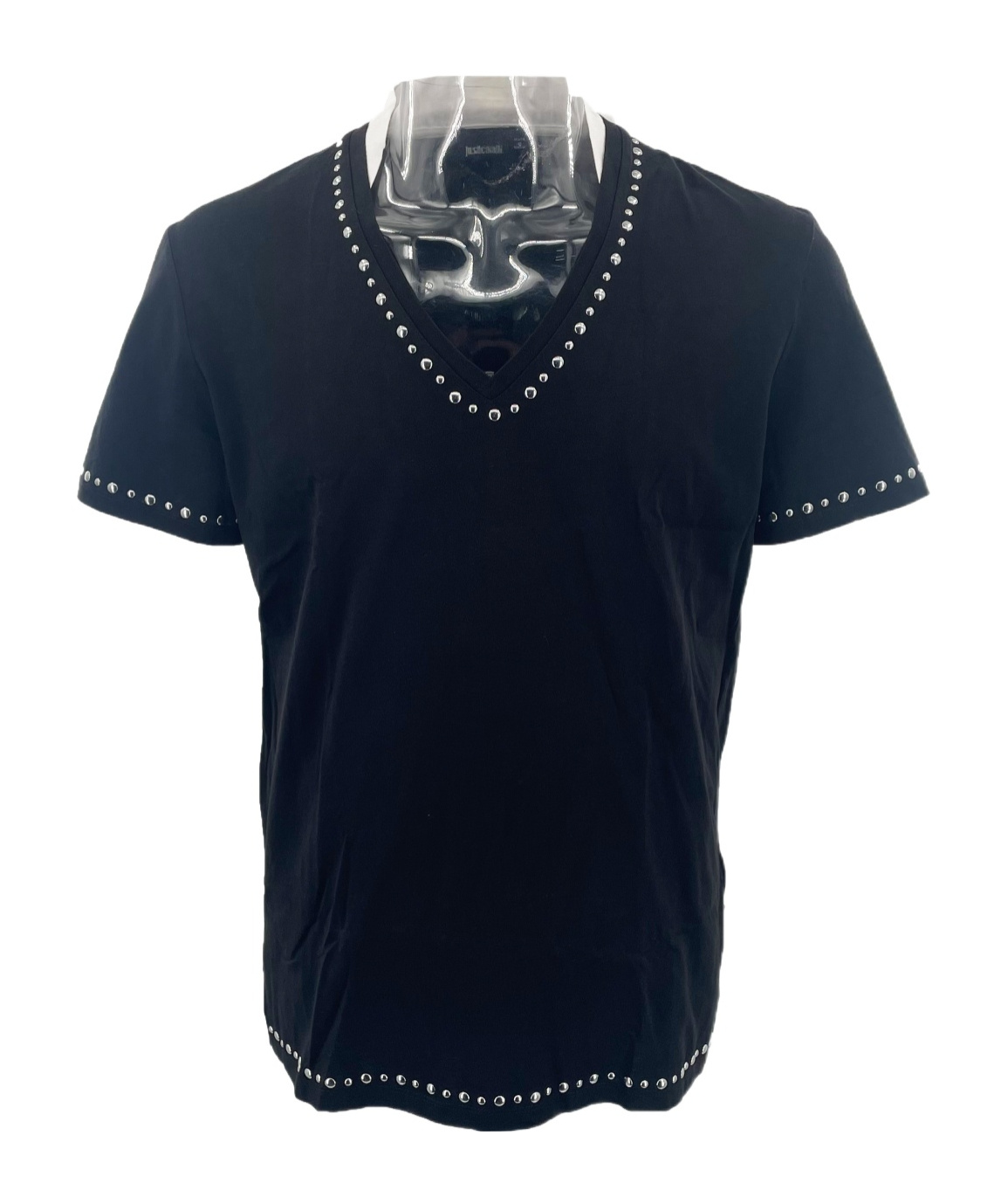 Just Cavalli V-neck Short-sleeved T-shirt In Black