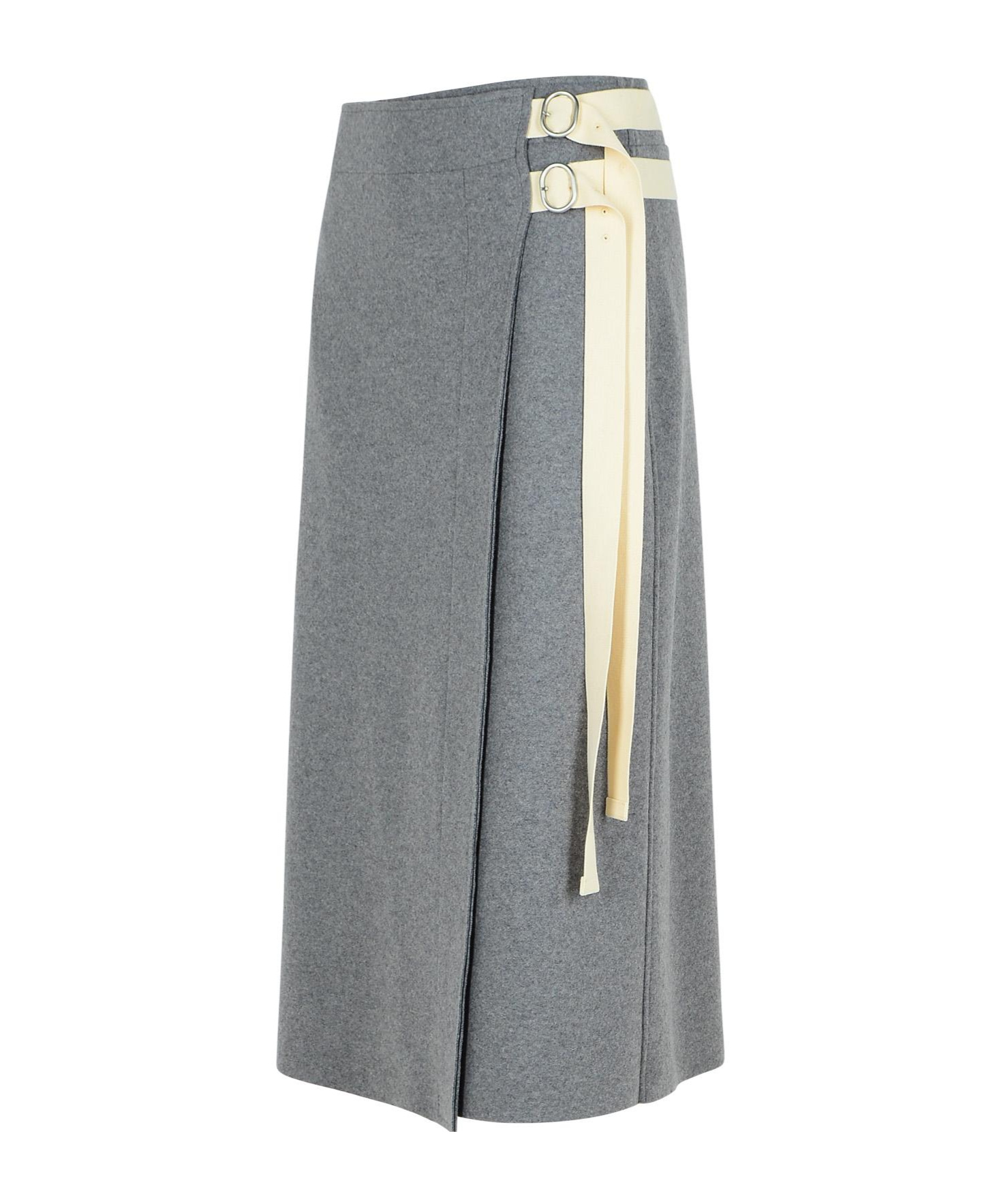 Jil Sander 3-layer Jersey Midi Skirt In Gray