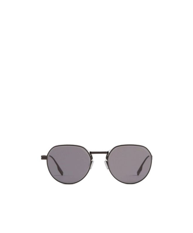 Zegna 52mm Round Polarized Sunglasses In Black