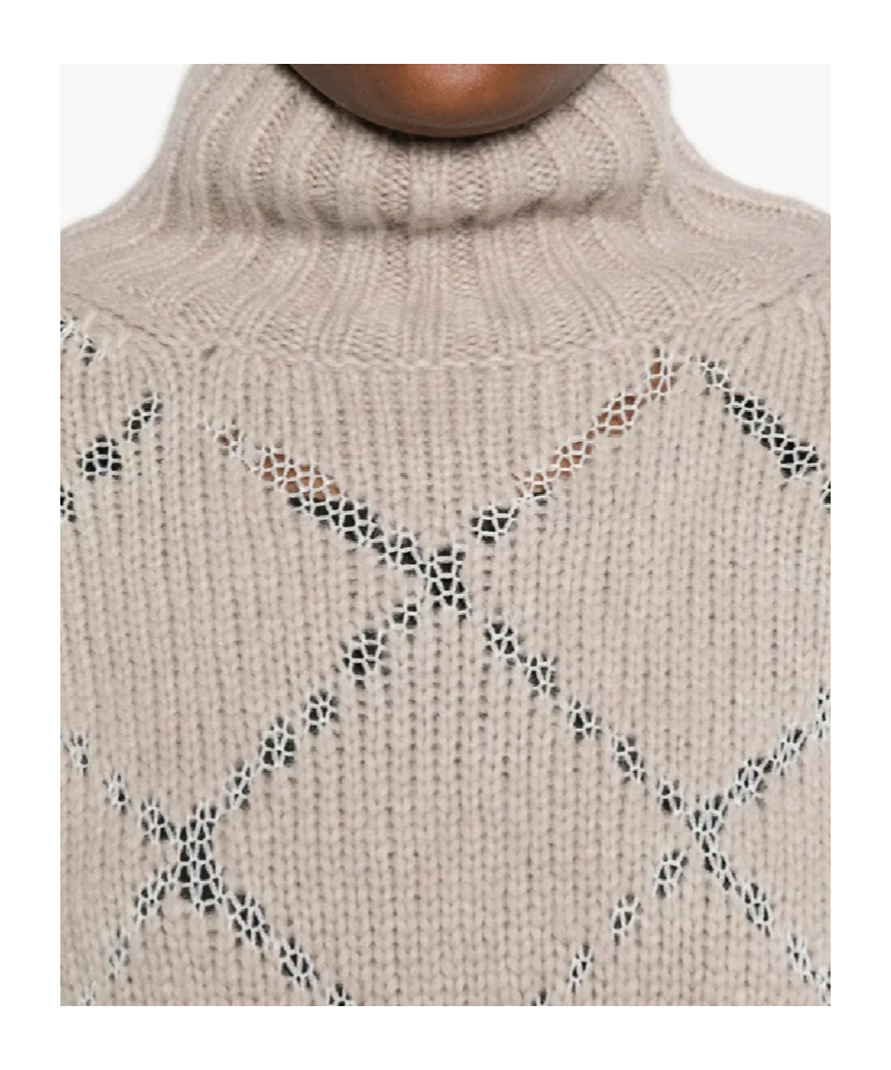 Ermanno Scervino High-neck Sweater In Neutral