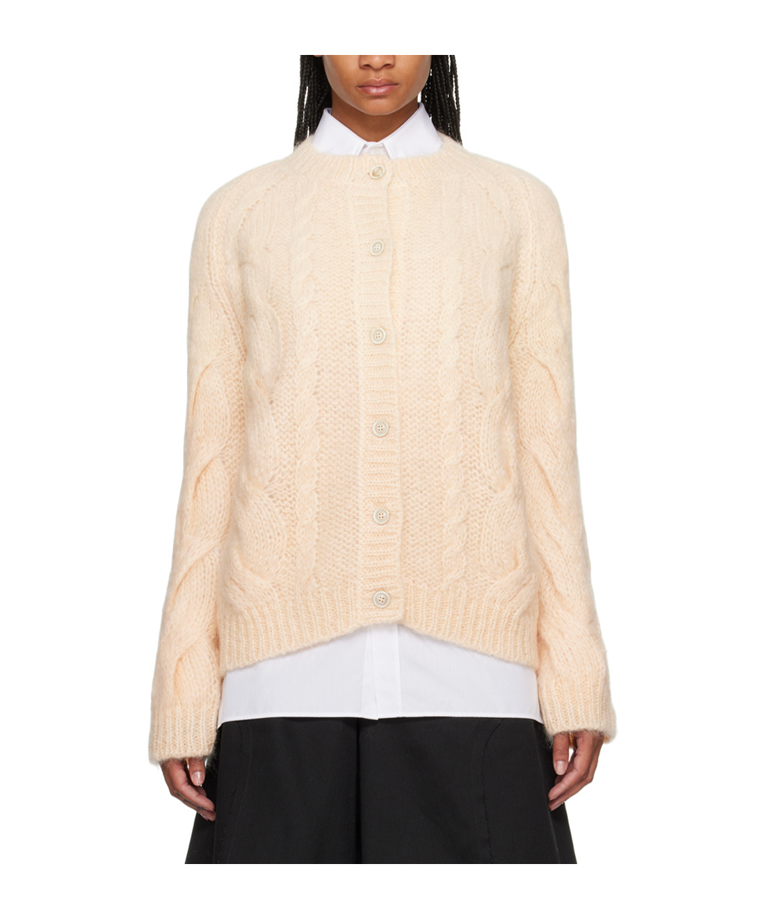 Maison Margiela Orange Raglan Cardigan In Pink