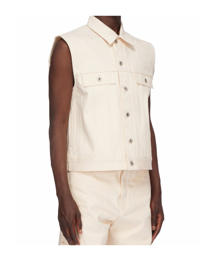 Shop Rick Owens Drkshdw Lapel Vest In White