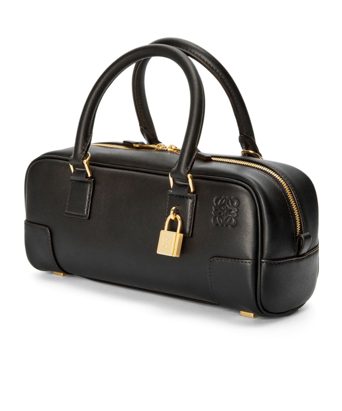 Loewe Mini Puzzle Leather Shoulder Bag In Black