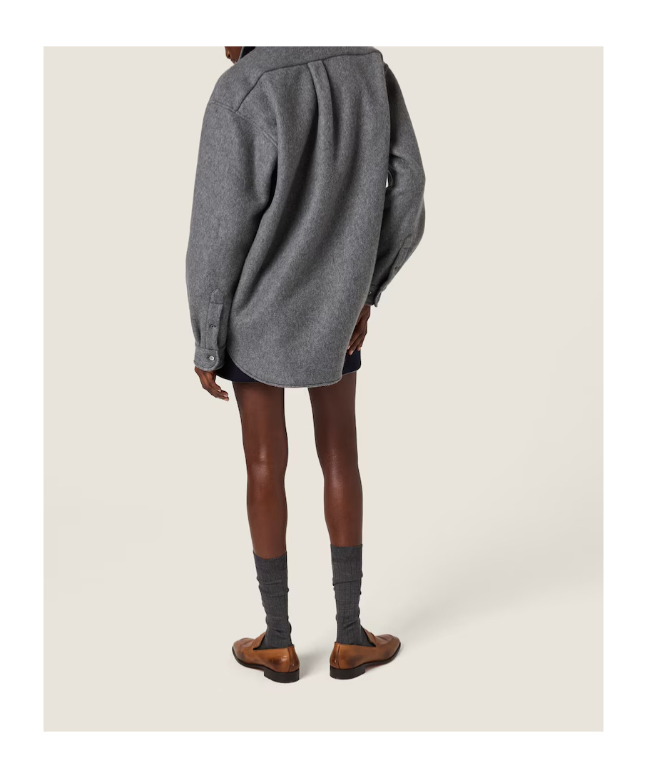 Miu Miu Fleece Shirt In Gray