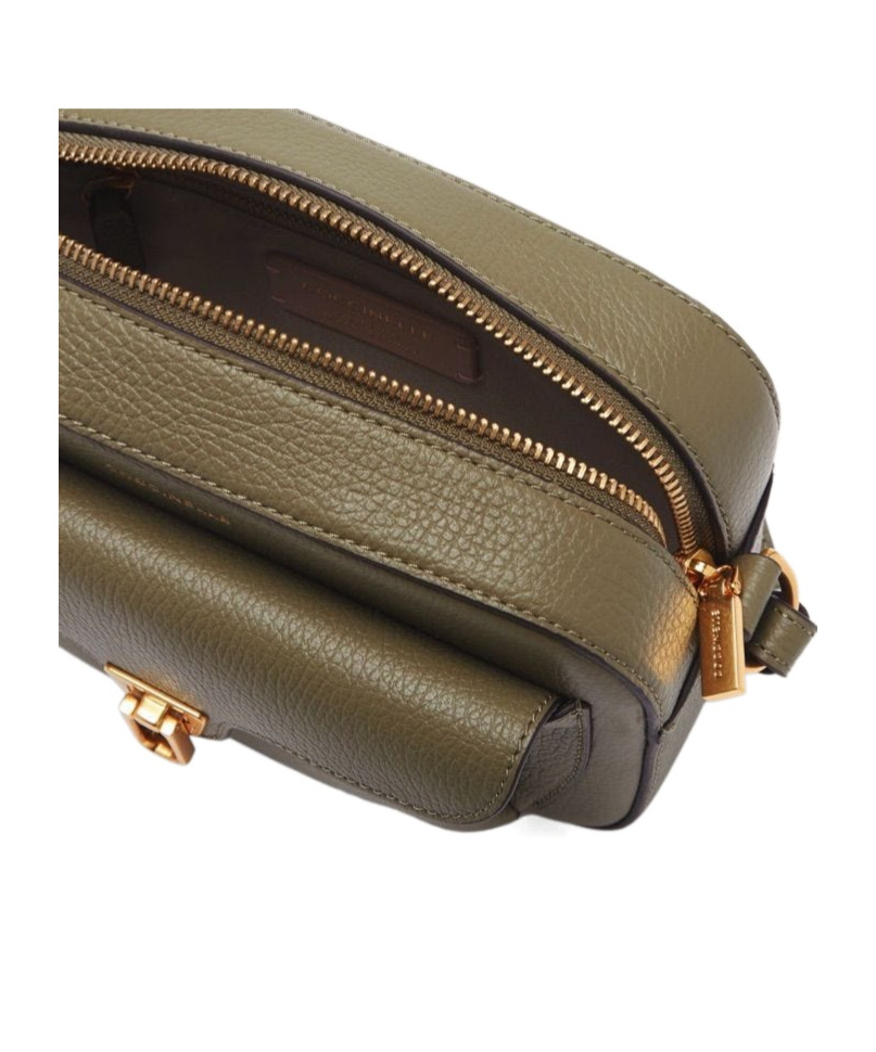 Shop Coccinelle Zippered Shoulder Bag In Brown