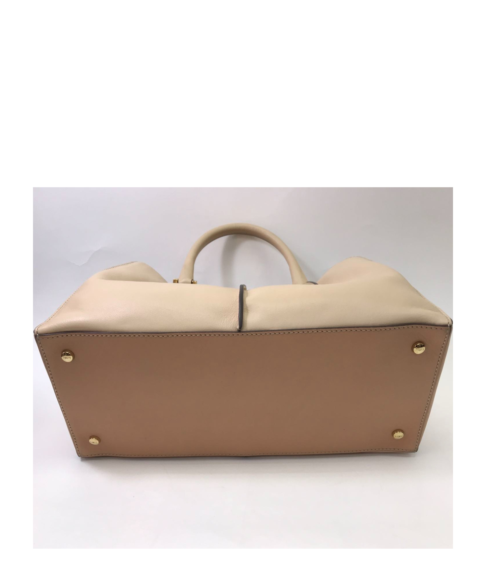 Shop Tod's Double Handle Shoulder Bag In Nude