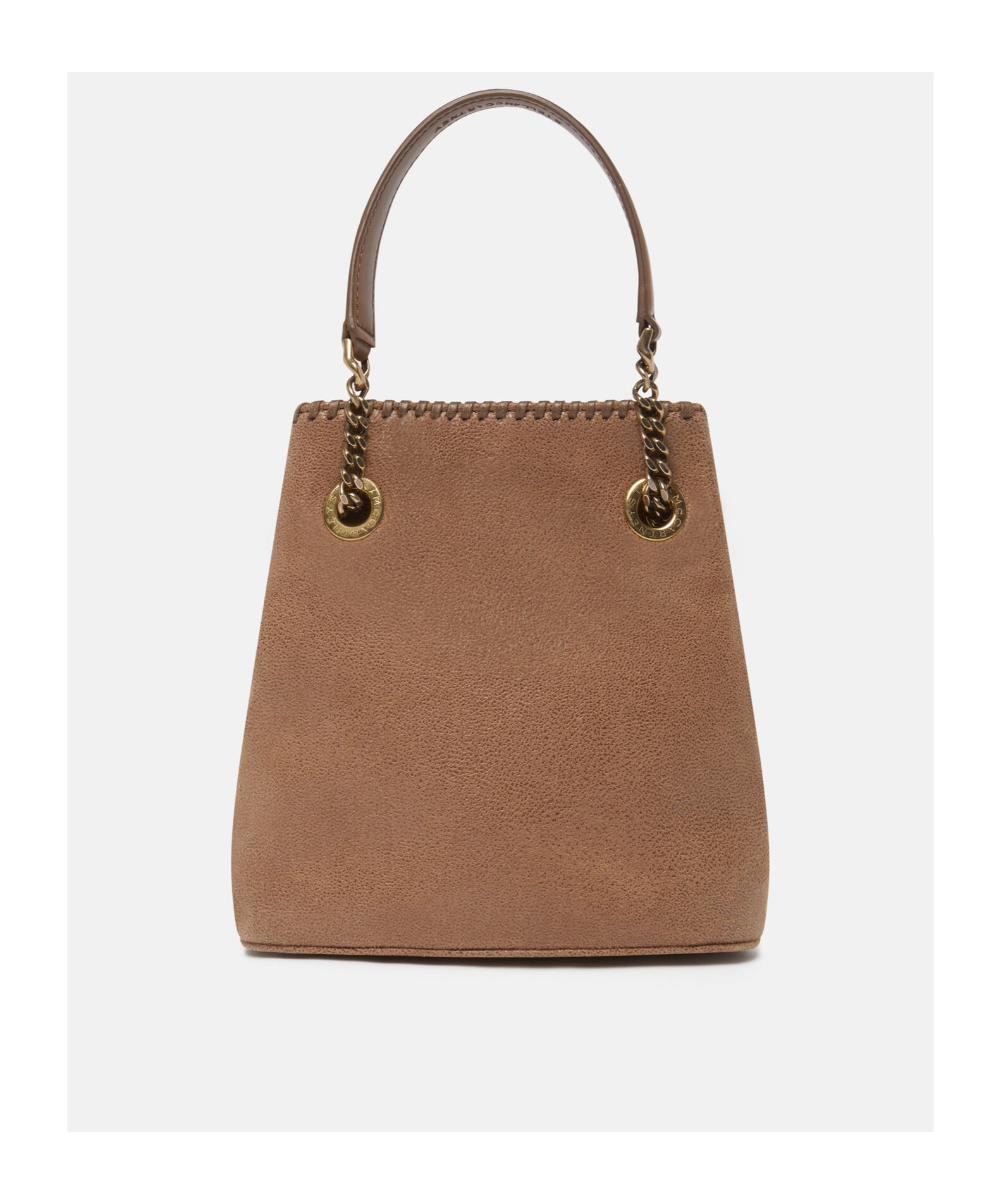 Stella Mccartney Falabella Chain-linked Bucket Bag In Brown