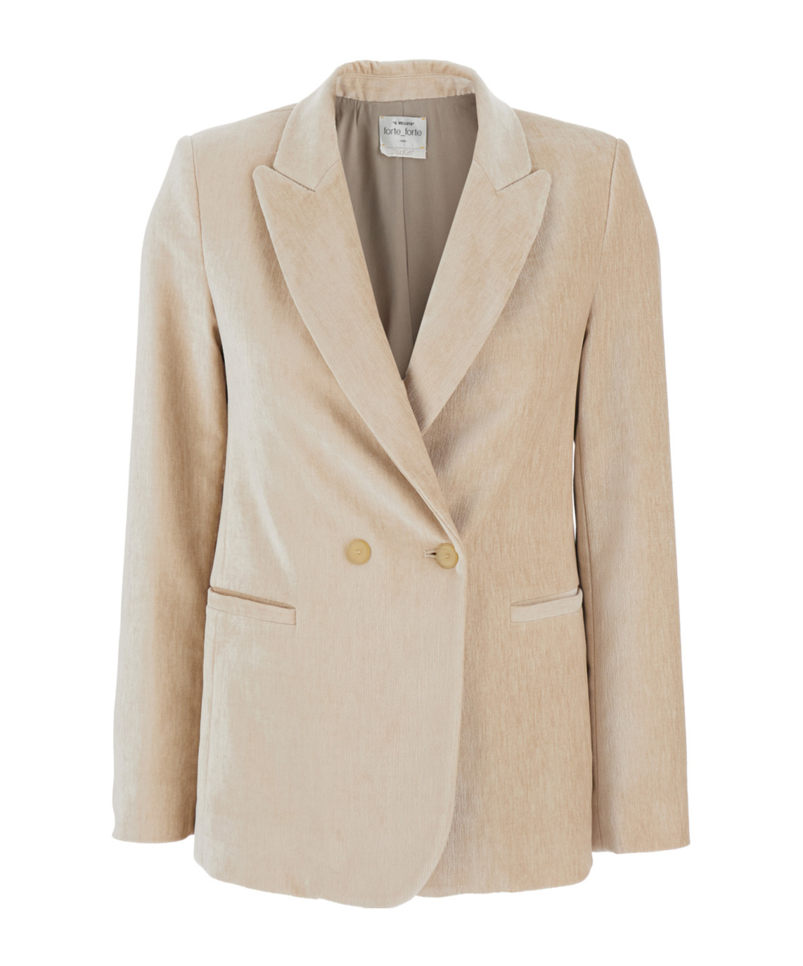 Forte Forte Velvet Doiuble Breasted Blazer In Nude