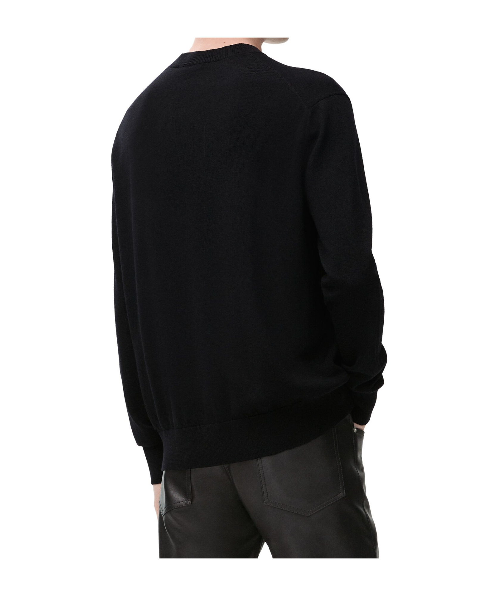 Loewe Long-sleeved Wool Sweater In Black